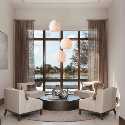 Arican Round Alabaster Chandelier