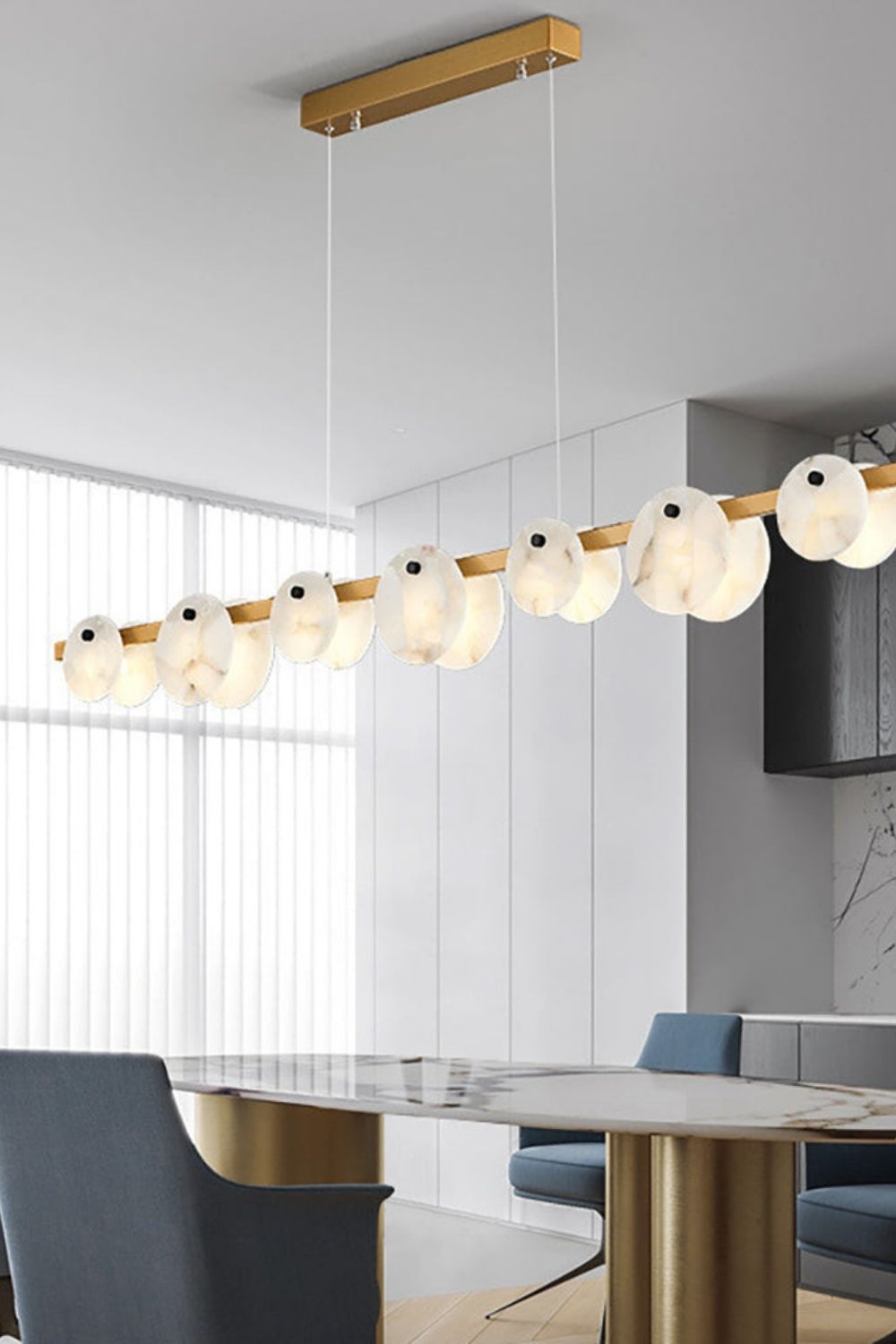 Diamond Shaped Alabaster Ring Chandelier - view 4 | vexalamps