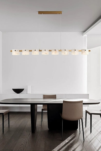 Diamond Shaped Alabaster Ring Chandelier - view 11 | vexalamps