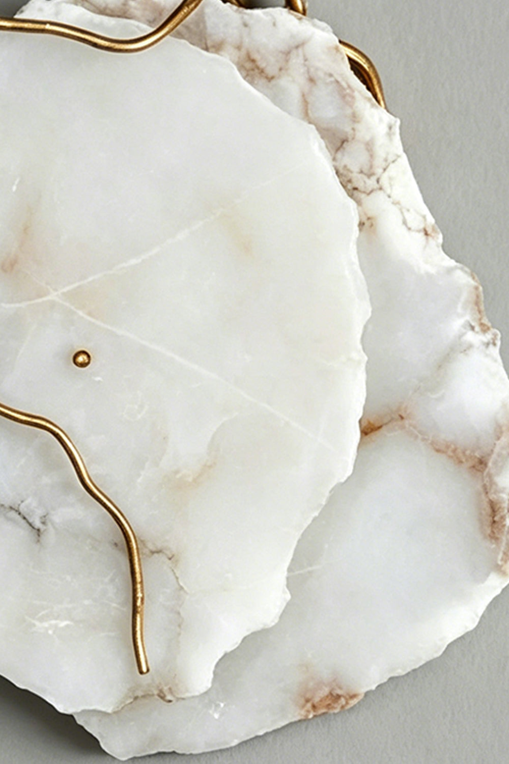 Close-up of Double layer Arboreal Alabaster Wall Lamp showcasing unique alabaster panels with textured edges.