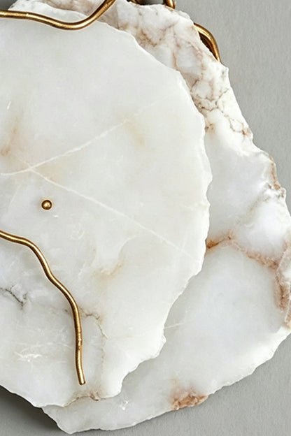 Close-up of Double layer Arboreal Alabaster Wall Lamp showcasing unique alabaster panels with textured edges.