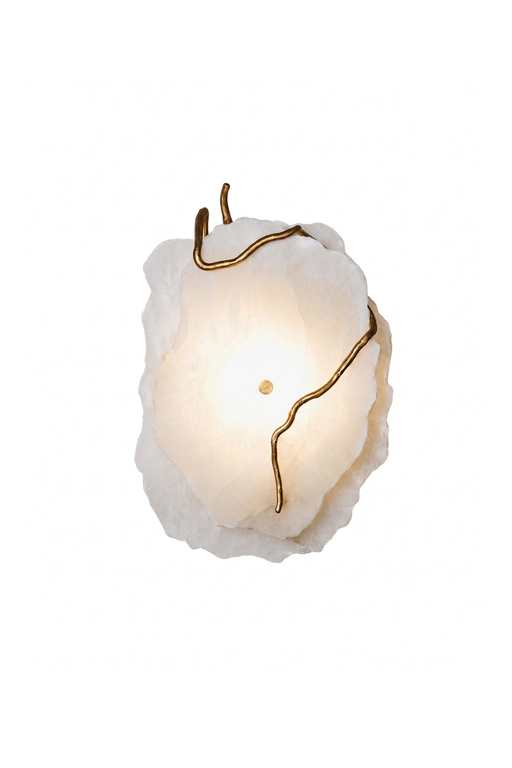 Double layer Arboreal Alabaster Wall Lamp featuring irregular alabaster panels and elegant design.