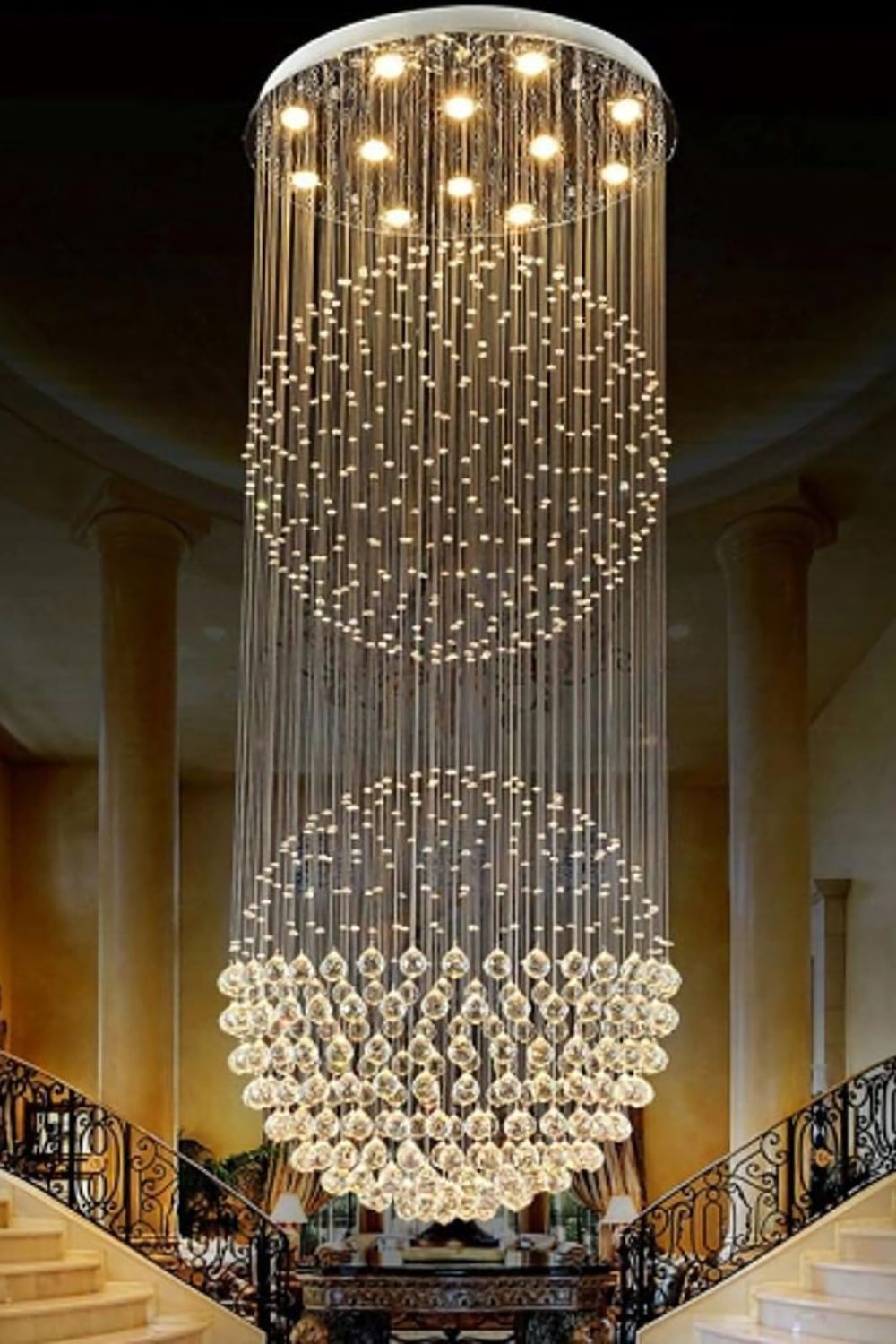 Double Ball Crystal Chandelier - vexalamps