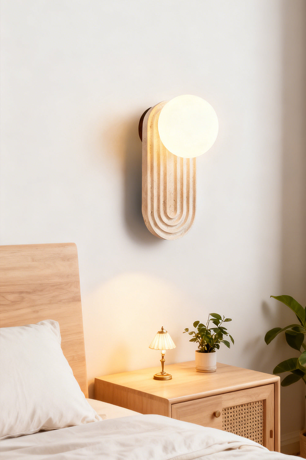 Elegant Travertine Wall Light - view 6 | vexalamps