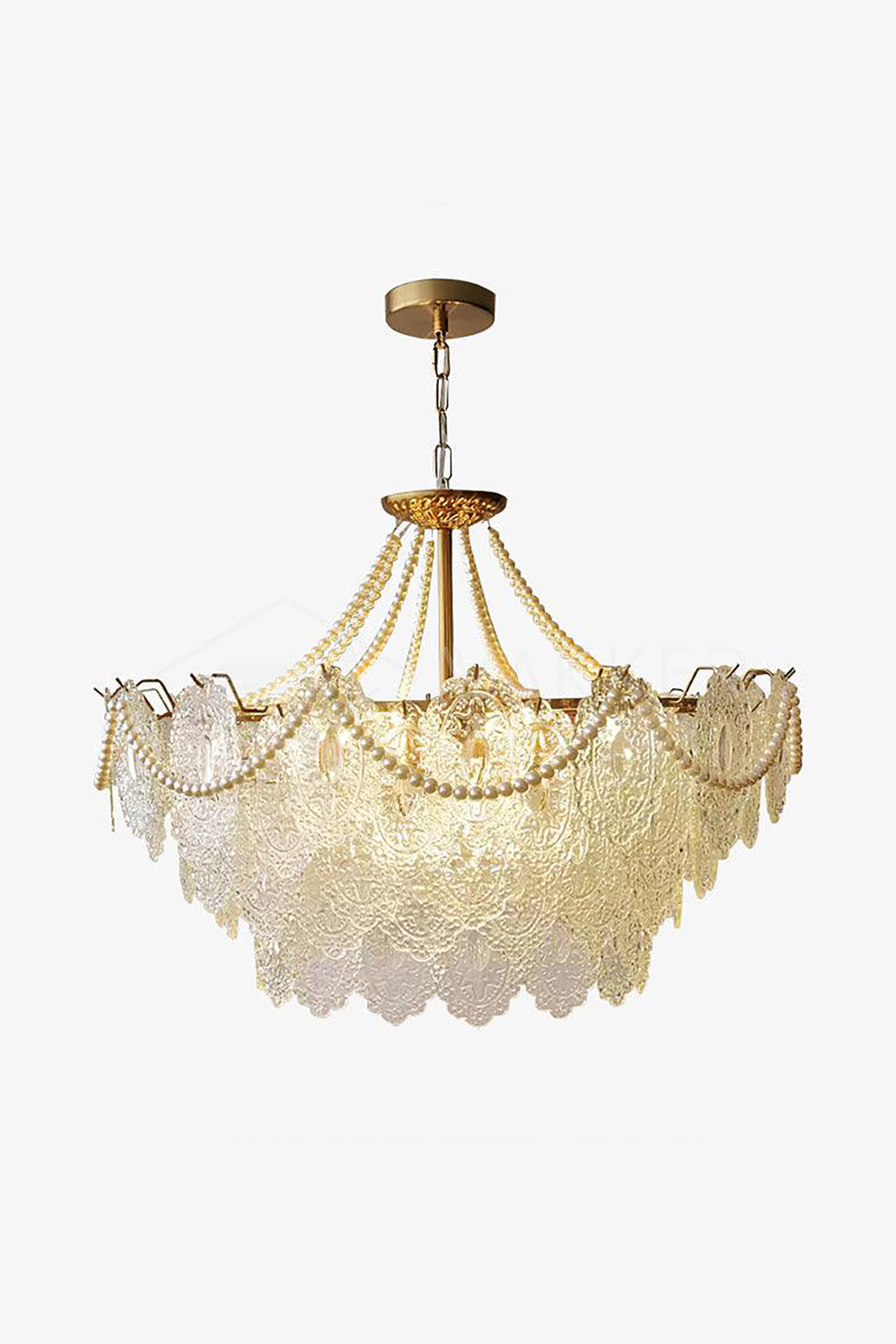Embossed Pearls Glass Chandelier - vexalamps