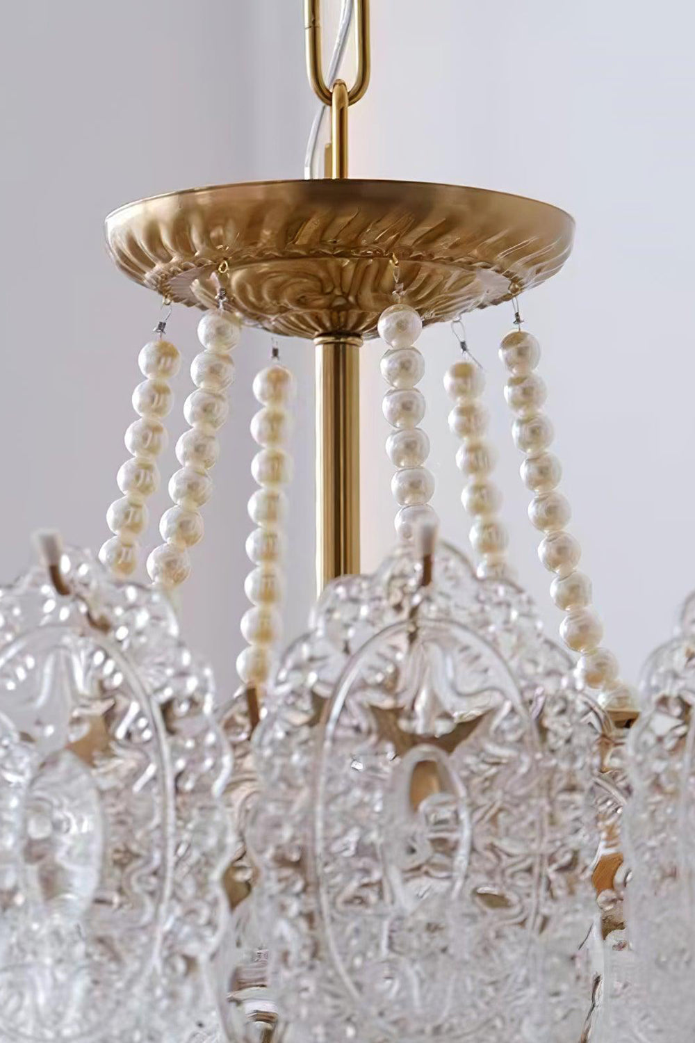 Embossed Pearls Glass Chandelier - vexalamps
