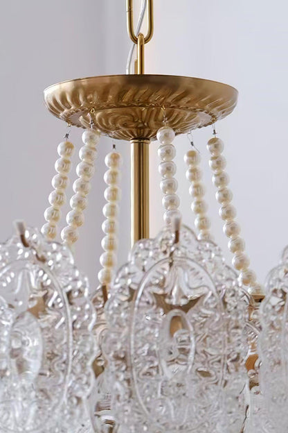 Embossed Pearls Glass Chandelier - vexalamps