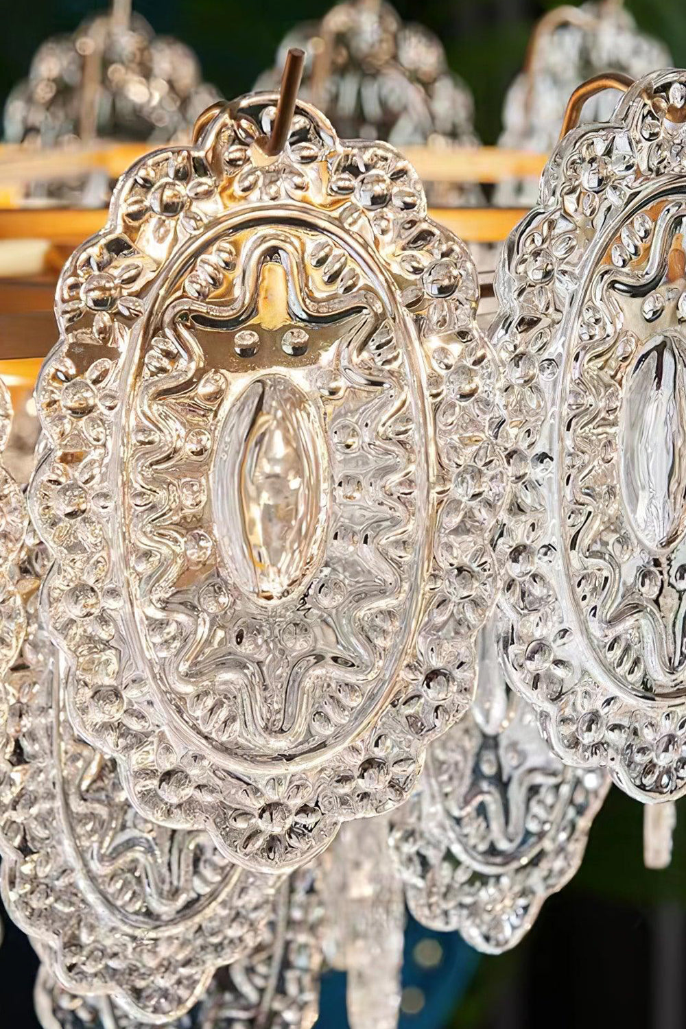 Embossed Pearls Glass Chandelier - vexalamps