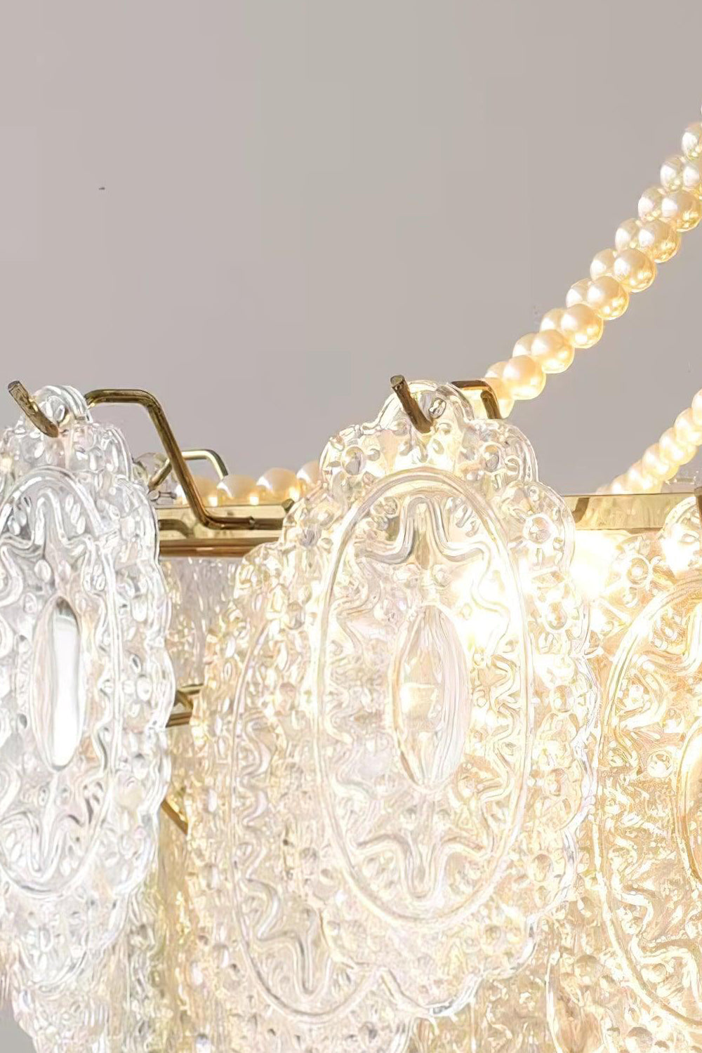 Embossed Pearls Glass Chandelier - vexalamps