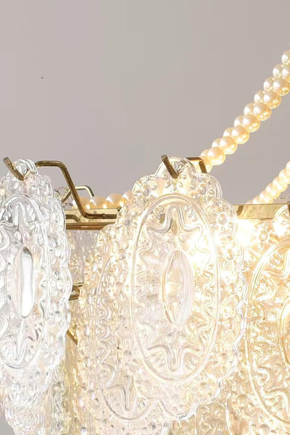 Embossed Pearls Glass Chandelier - vexalamps