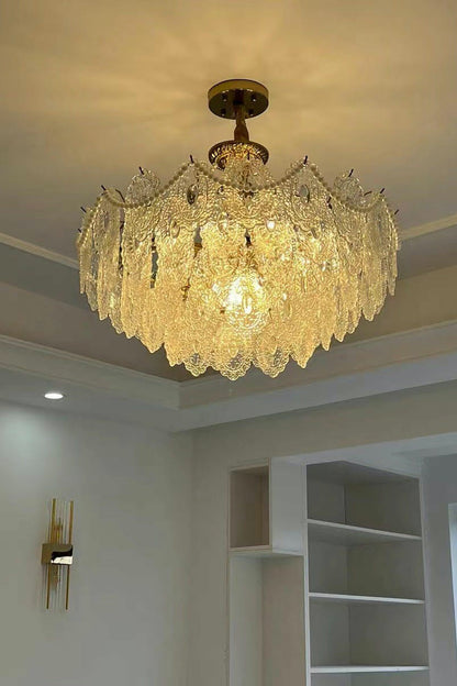Embossed Pearls Glass Chandelier - vexalamps
