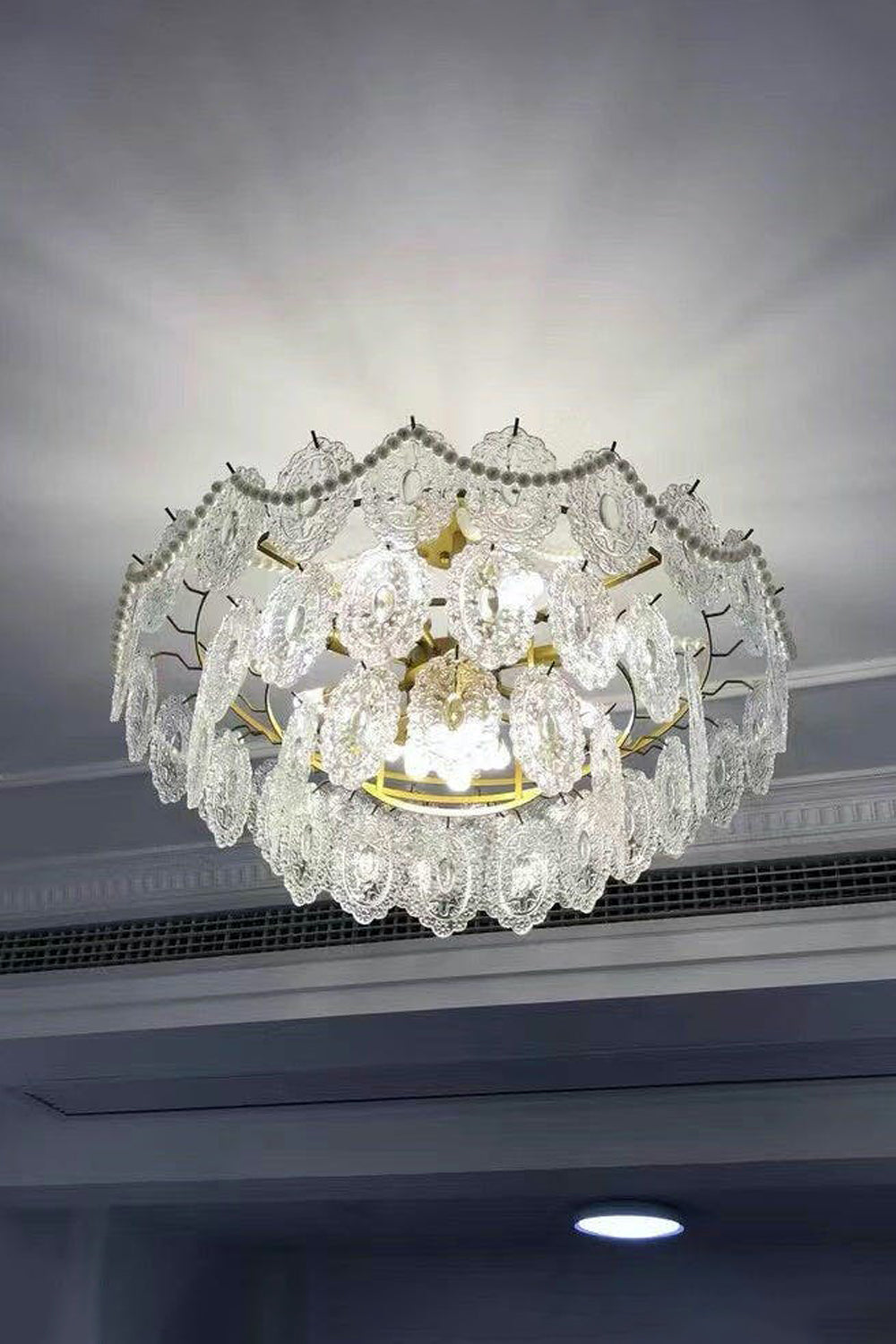 Embossed Pearls Glass Chandelier - vexalamps