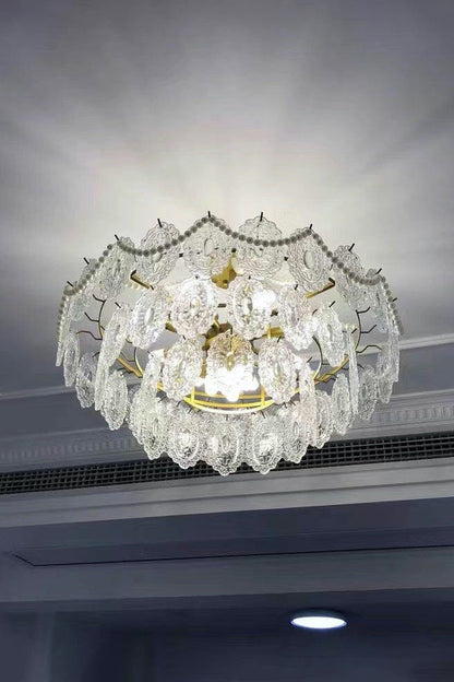 Embossed Pearls Glass Chandelier - vexalamps