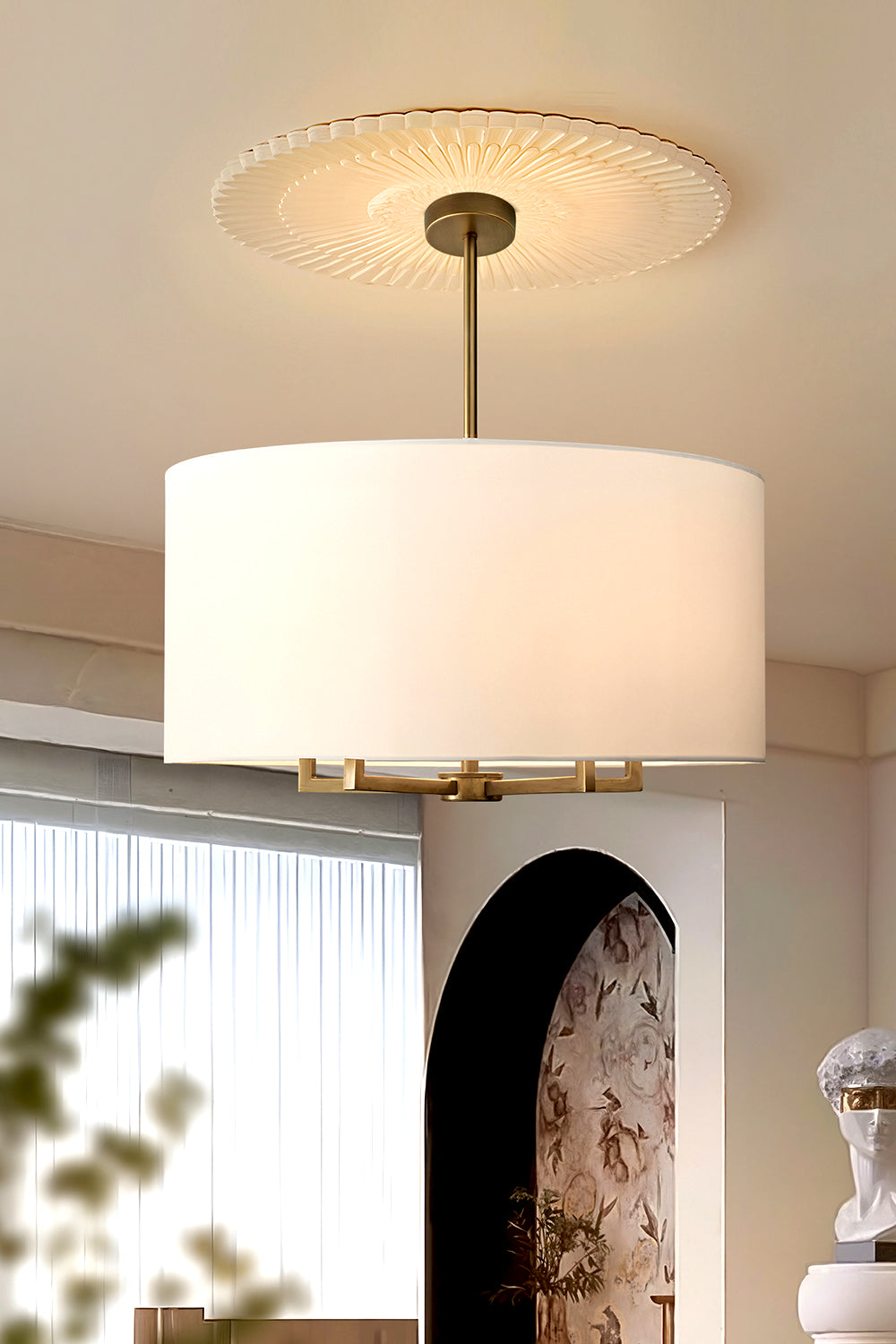 Emery Fabric Chandelier - view 3 | vexalamps