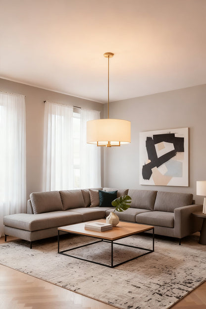 Emery Fabric Chandelier - view 5 | vexalamps