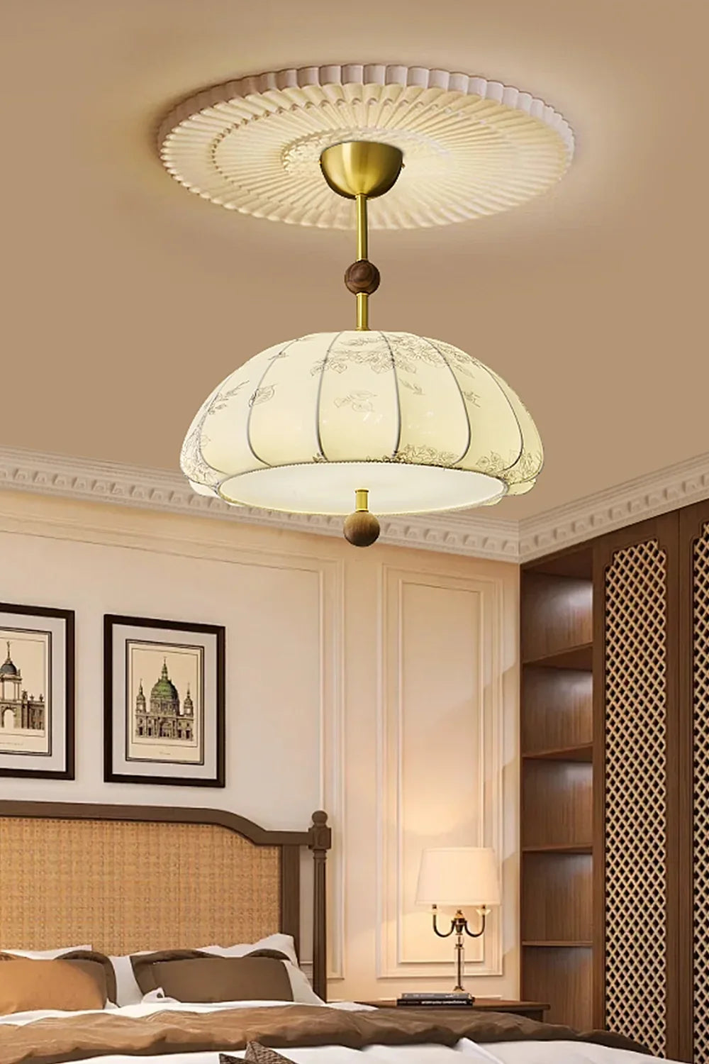 Fabric Trigg Pendant Lamp - view 2 | vexalamps