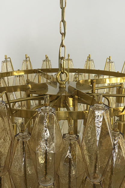 Internal frame of the amber drum Sorrento chandelier | Metal, Glass | View of the circular tiered structure and sockets | vexa lamps