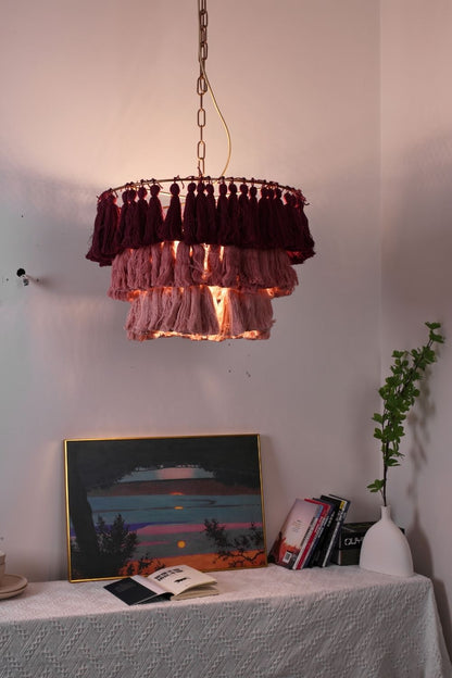 Fabric Fela Tassel Chandelier - view 6 | vexalamps