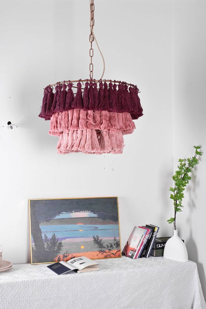 Fabric Fela Tassel Chandelier - view 2 | vexalamps