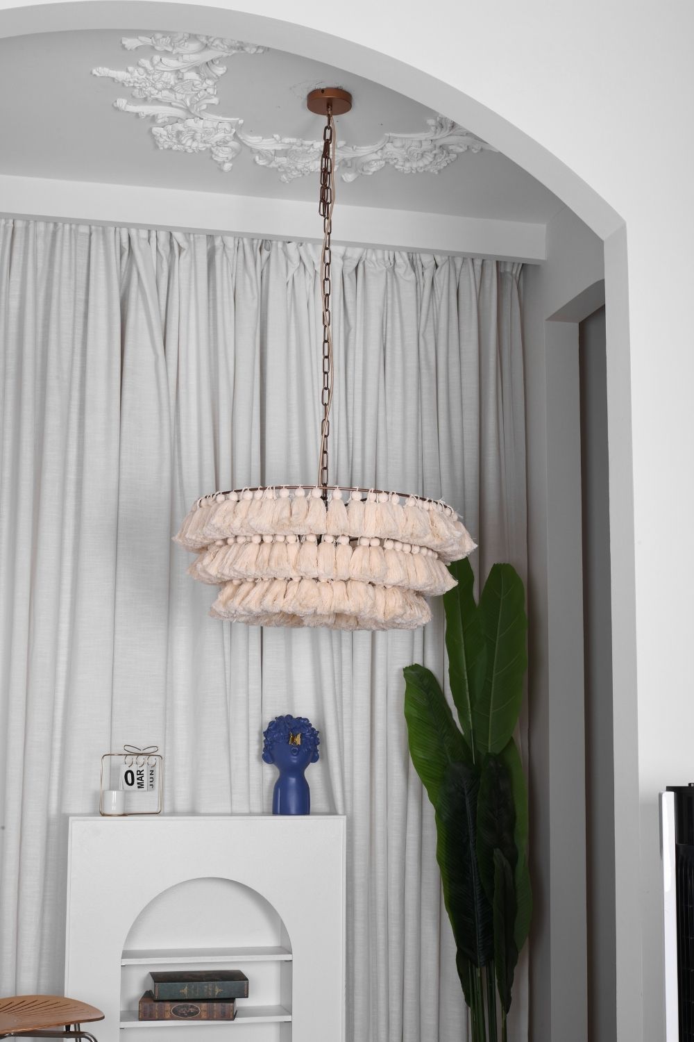 Fabric Fela Tassel Chandelier - view 9 | vexalamps