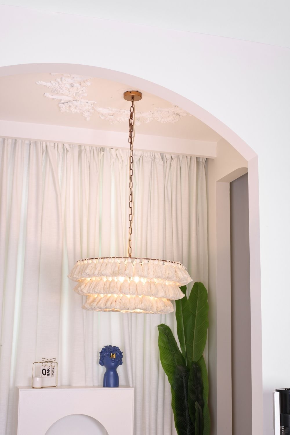 Fabric Fela Tassel Chandelier - view 10 | vexalamps
