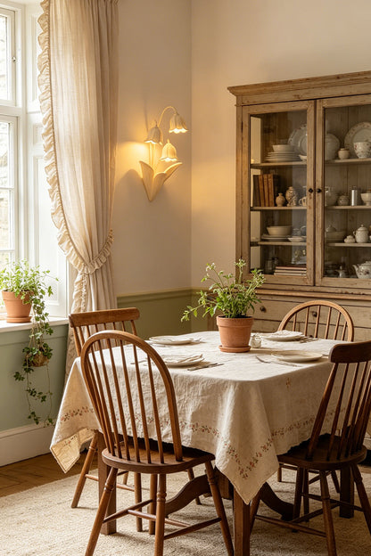 Flora Muse resin lamp in a rustic dining room | Metal, Resin |
