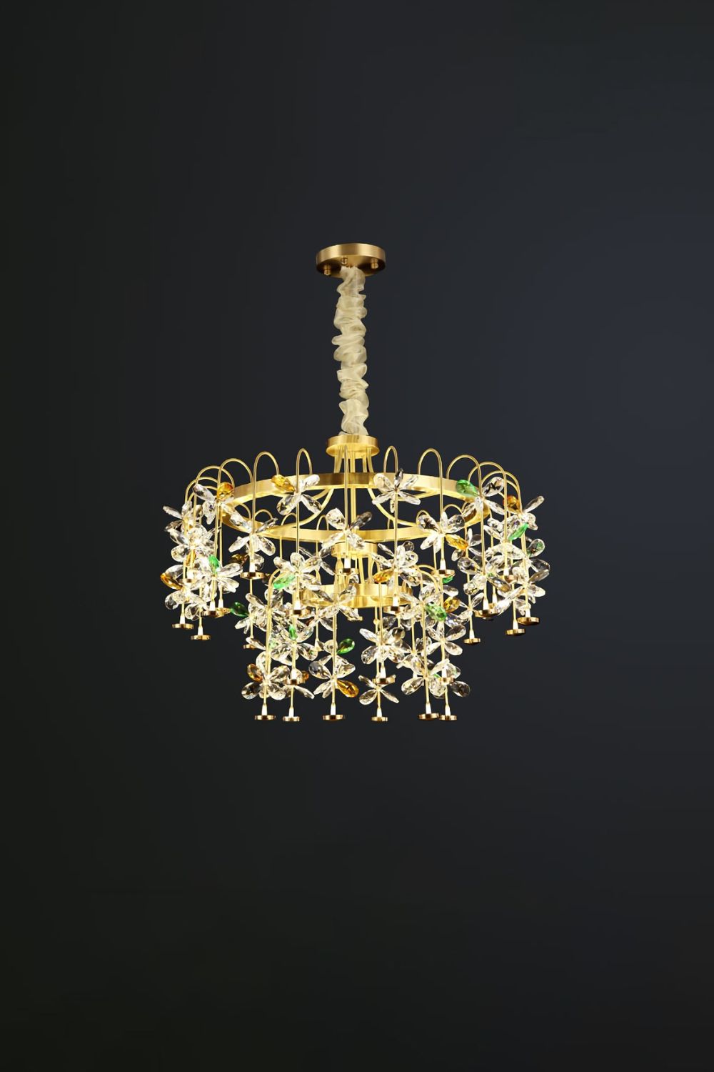 Floral-Inspired Flower Crystal Chandelier - vexalamps