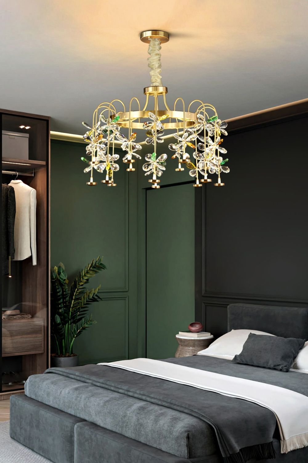 Floral-Inspired Flower Crystal Chandelier - vexalamps