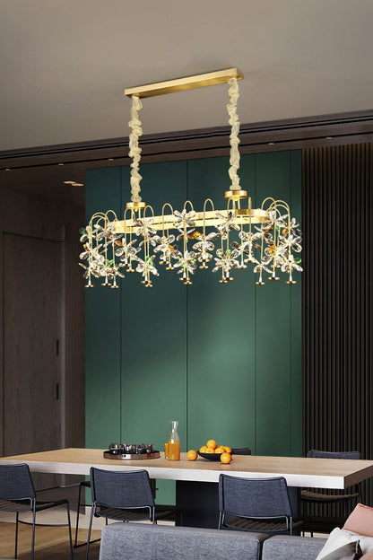 Floral-Inspired Flower Crystal Chandelier - vexalamps