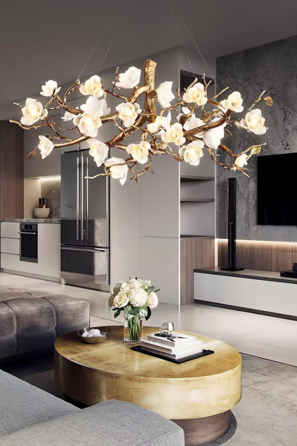 Floral Branch Chandelier - view 10 | vexalamps