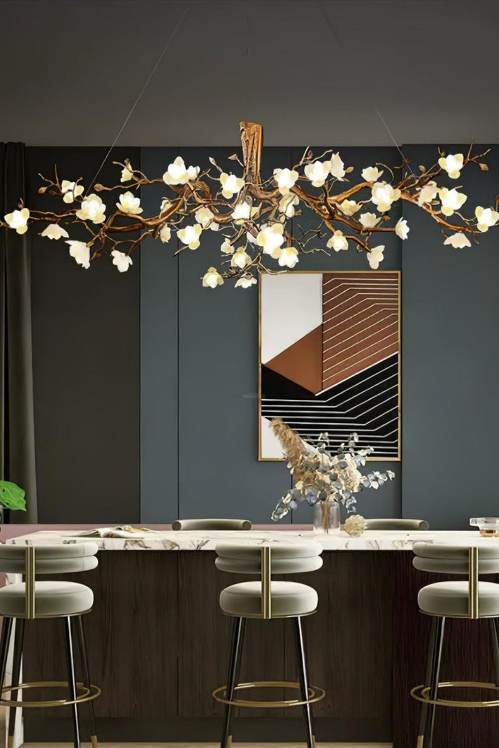 Floral Branch Chandelier - view 8 | vexalamps