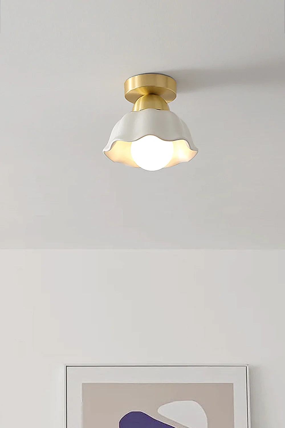 Flower Ceramic Brass Ceiling Light - view 3 | vexalamps