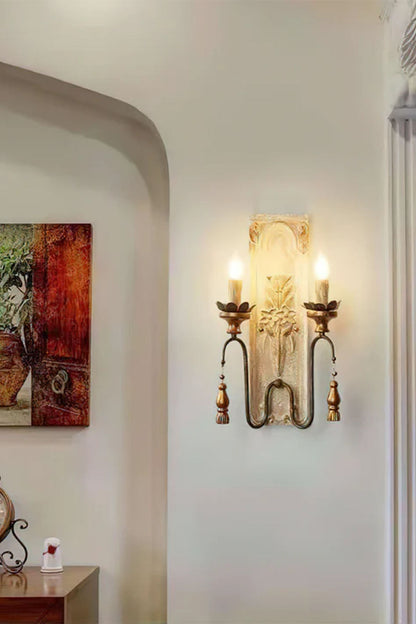 French Country Wooden Wall Lamp - view 4 | vexalamps