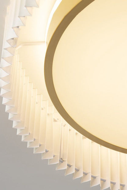 Round French Pastoral Pleated Fabric Ceiling Lamp - view 17 | vexalamps