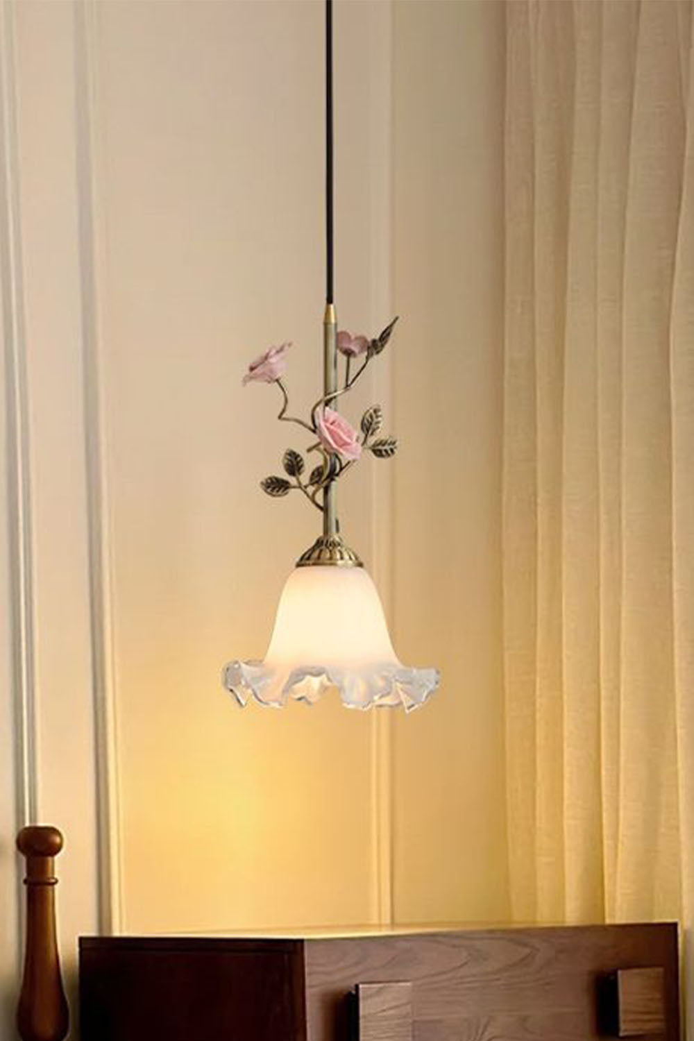 French Retro Glass Rose Chandelier - view 10 | vexalamps