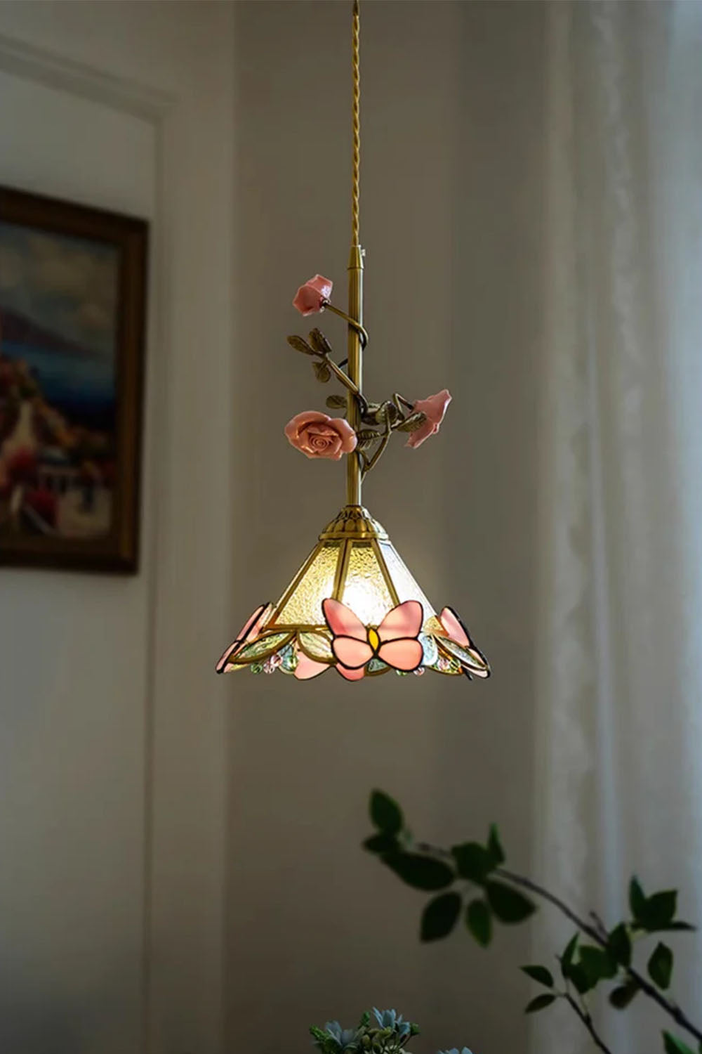 French Retro Glass Rose Chandelier - view 5 | vexalamps