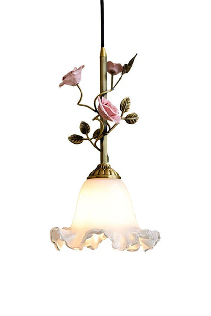 French Retro Glass Rose Chandelier - view 14 | vexalamps
