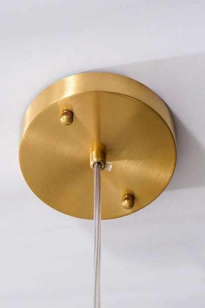 Elodie Teardrop Alabaster Pendant Light ceiling mount in sleek gold finish, showcasing modern design details.