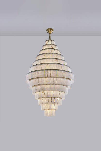 Giant Tiered Alabaster Foyer Chandelier - view 7 | vexalamps