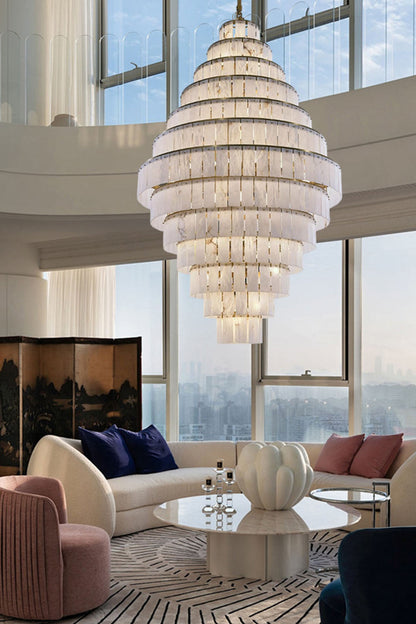 Giant Tiered Alabaster Foyer Chandelier - view 2 | vexalamps