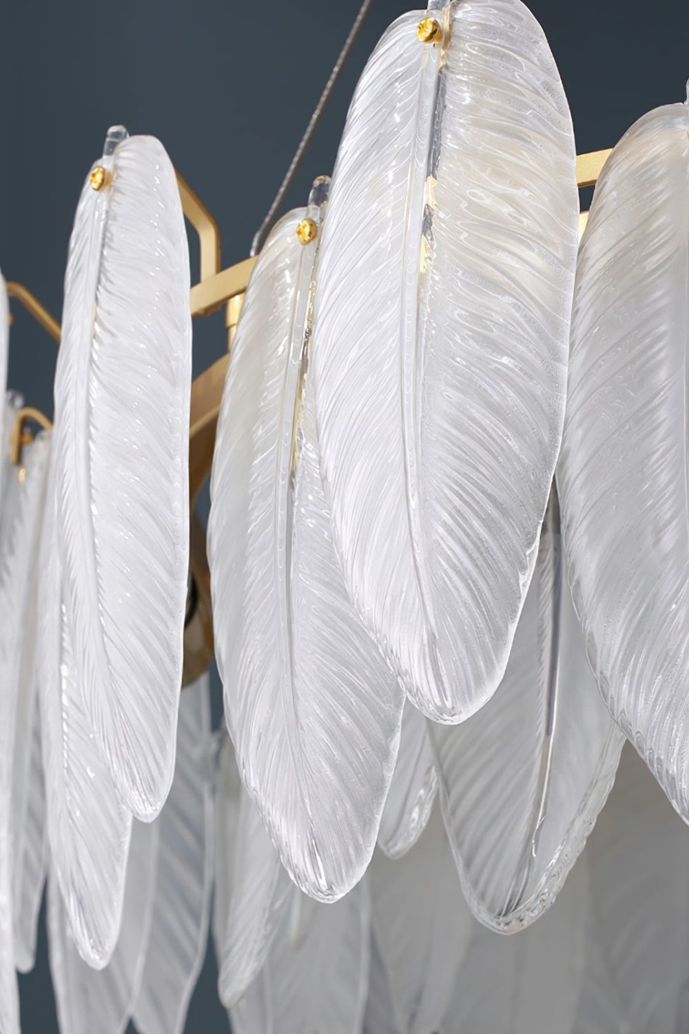 Glass Feather Chandelier - vexalamps