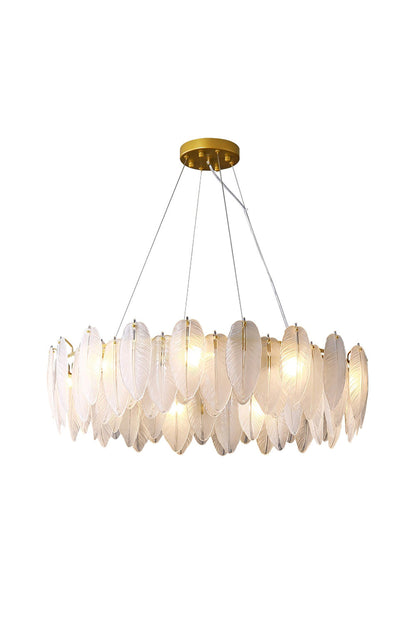 Glass Feather Chandelier - vexalamps