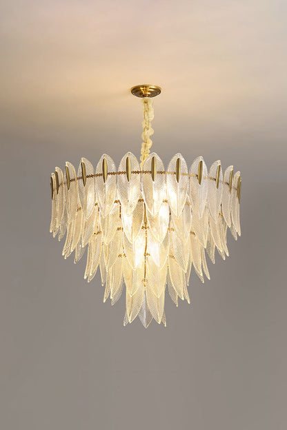 Glass Feathers Chandelier - vexalamps