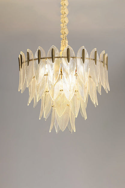 Glass Feathers Chandelier - vexalamps