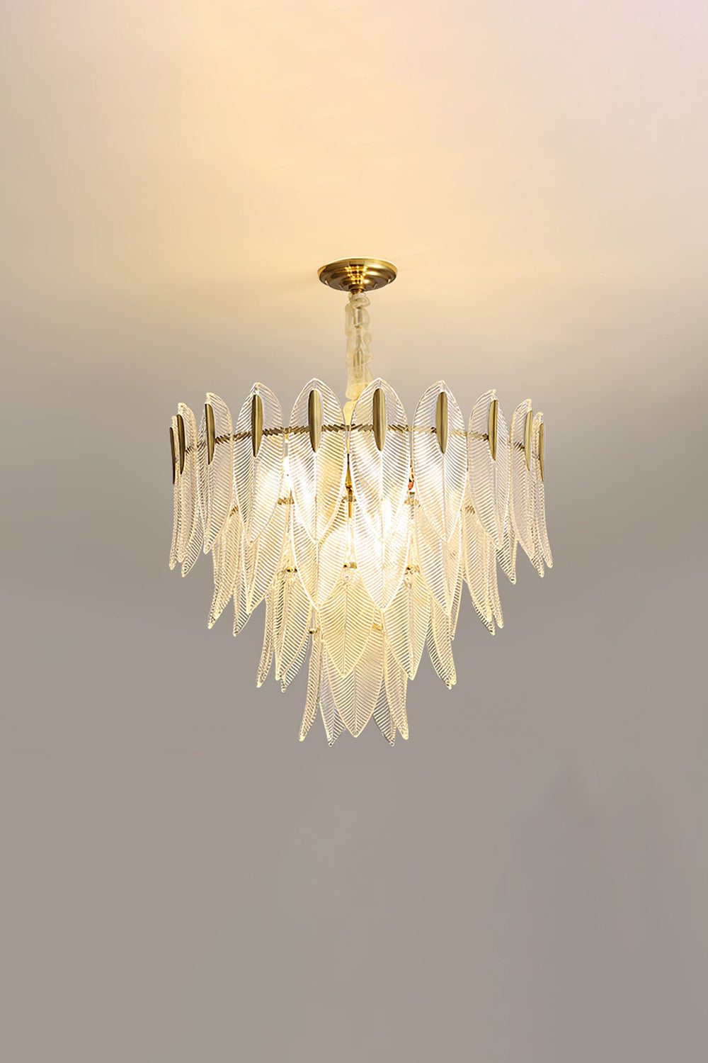 Glass Feathers Chandelier - vexalamps