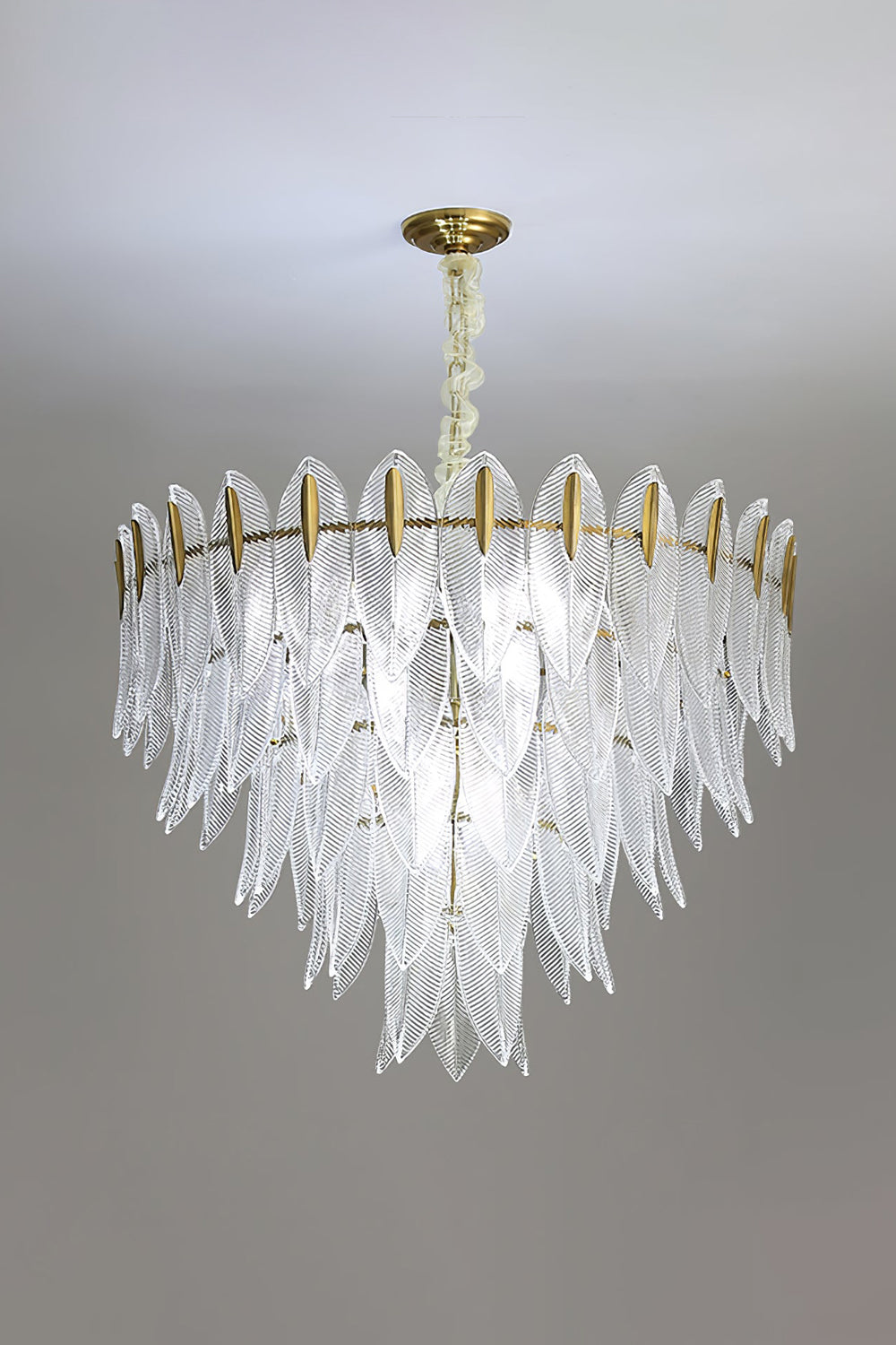 Glass Feathers Chandelier - vexalamps