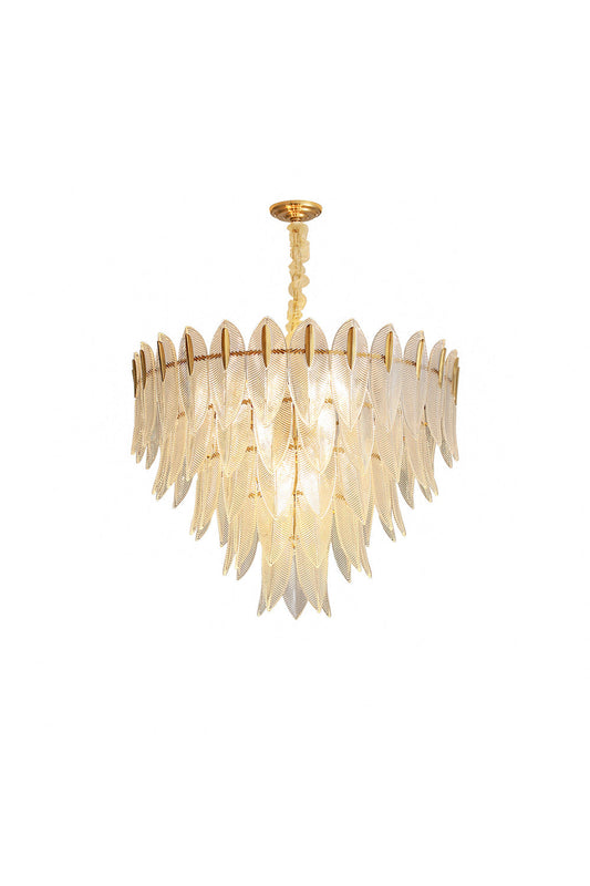 Glass Feathers Chandelier - vexalamps
