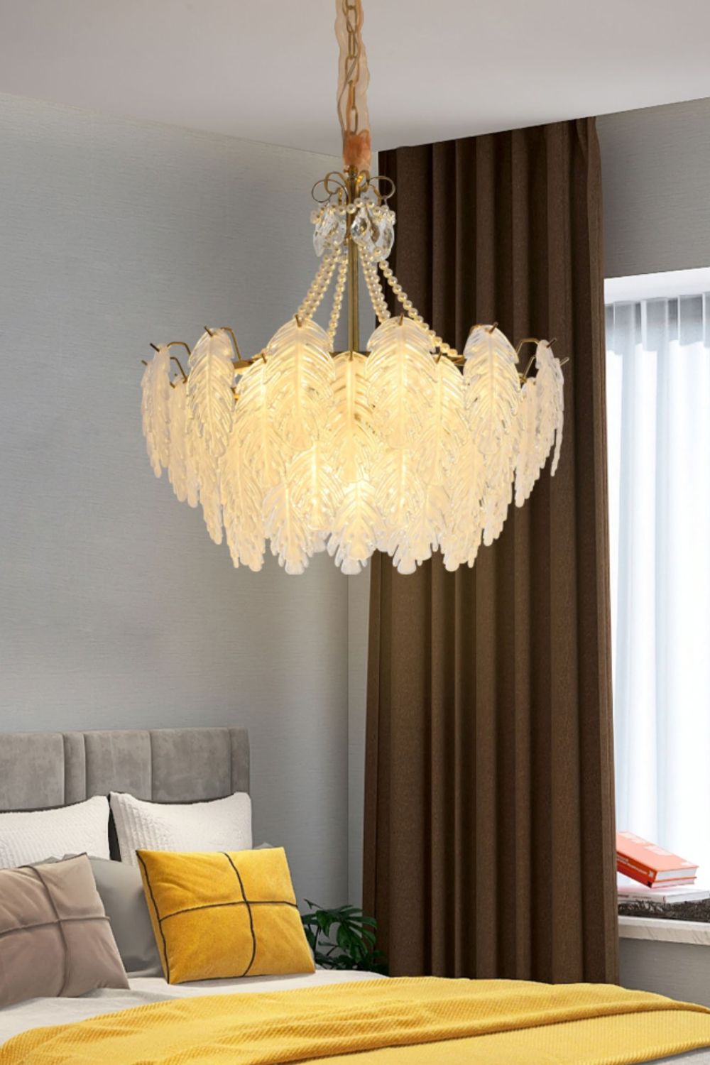 Glass Leaf Chandelier - vexalamps