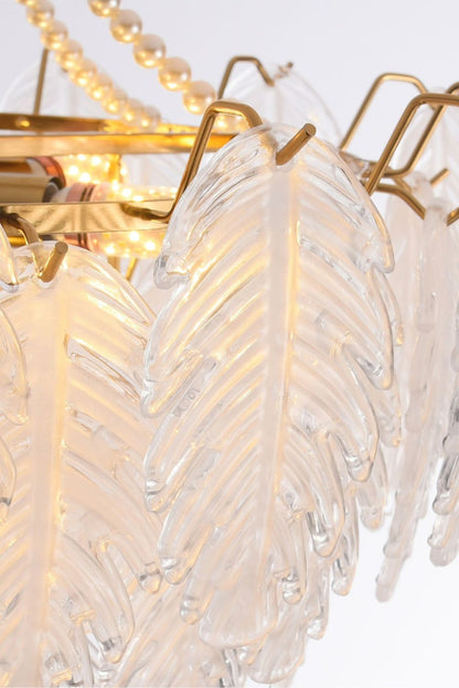 Glass Leaf Chandelier - vexalamps