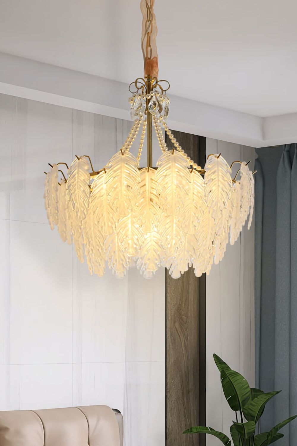 Glass Leaf Chandelier - vexalamps